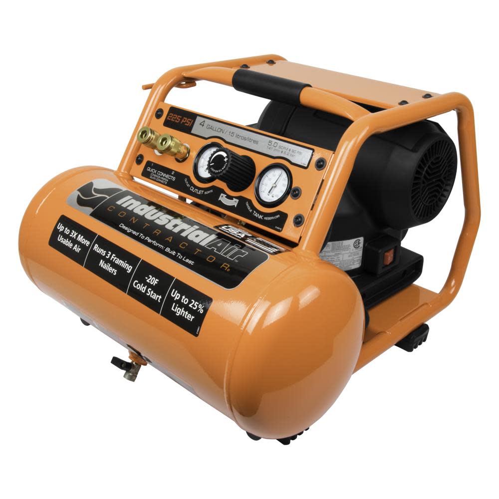 Industrial Air 4 Gallon 1.7 HP Pro Crew Electric Air Compressor - Ascmtools