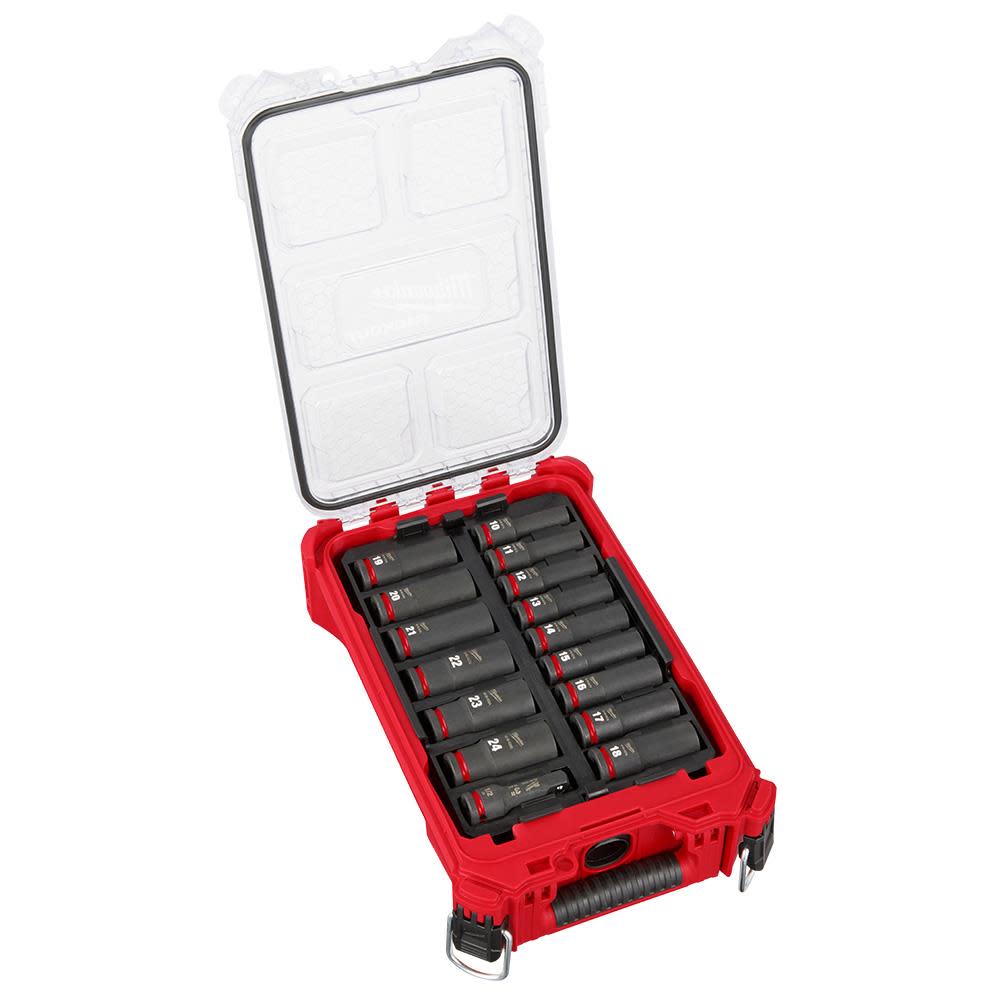 Milwaukee SHOCKWAVE Impact Duty Socket 1/2 Dr 16pc MM PACKOUT Set - Ascmtools