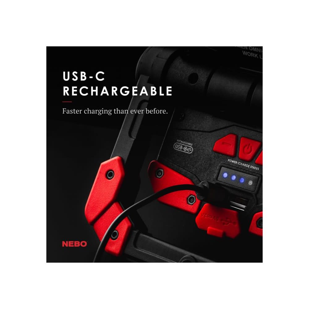Nebo Work Light 2000 Lumens USB-C Rechargeable - Ascmtools