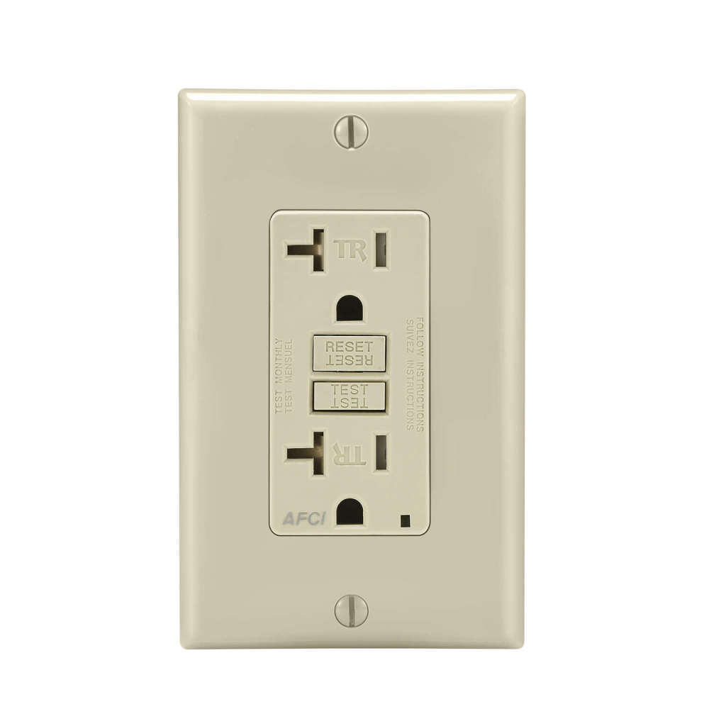Leviton SmartlockPro AFCI Outlet 20A 125V Duplex Light Almond - Ascmtools