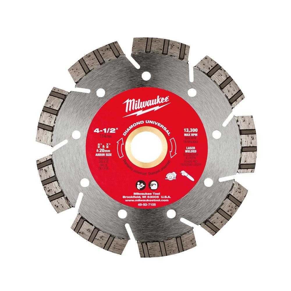 Milwaukee 4-1/2 In. Diamond Universal Segmented-Turbo - Ascmtools