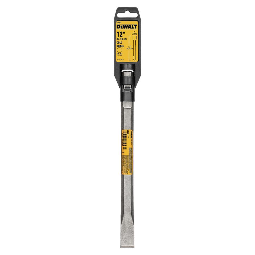 DEWALT 1In x 12In Cold Chisel 3/4In Hex Shank - Ascmtools