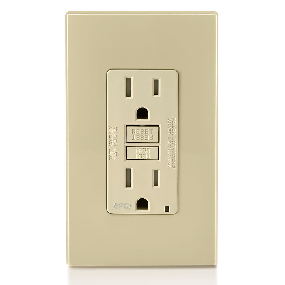 Leviton SmartlockPro AFCI Outlet 15A 120V Ivory NEMA 5-15R - Ascmtools