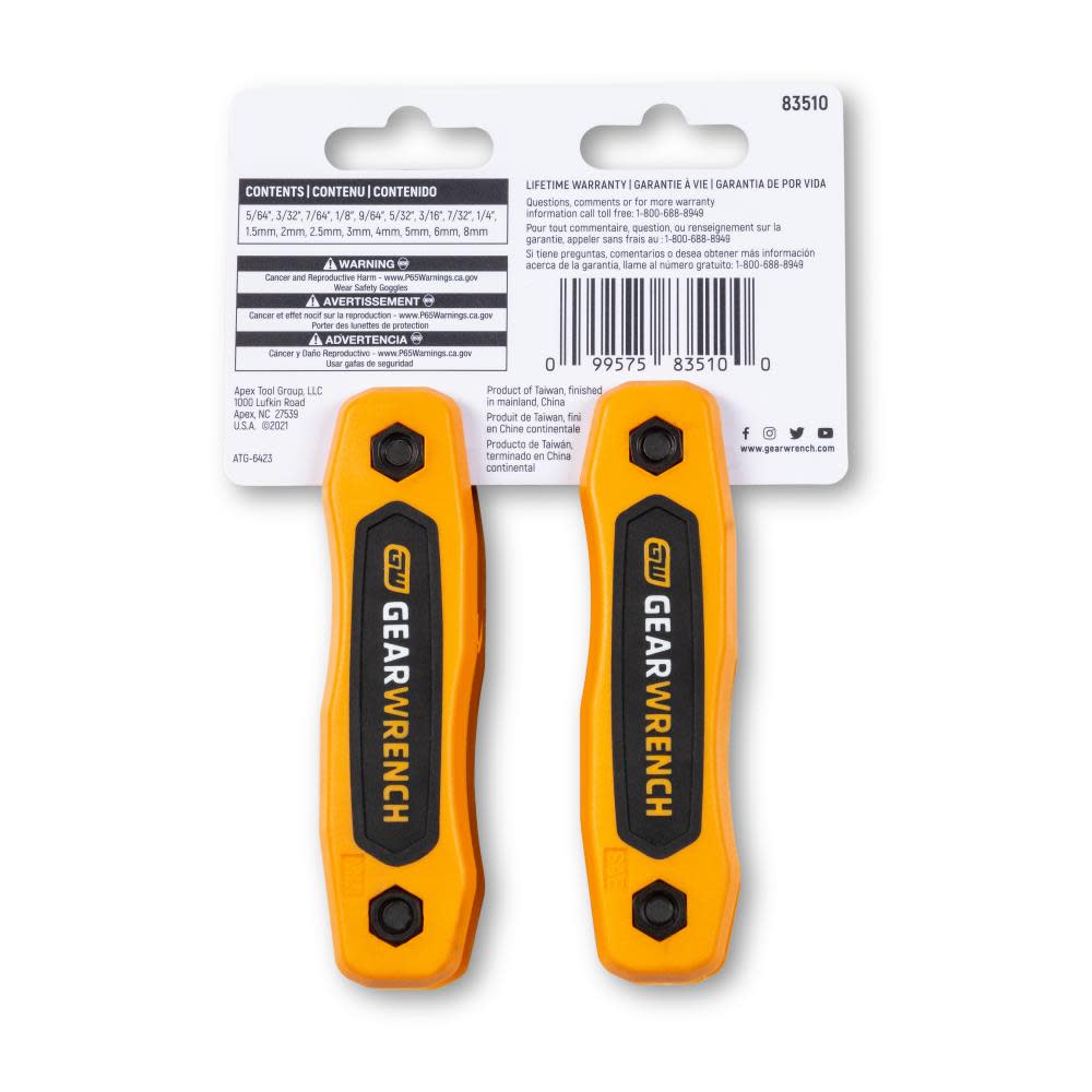 GEARWRENCH SAE/Metric Folding Hex Key Set 17pc - Ascmtools