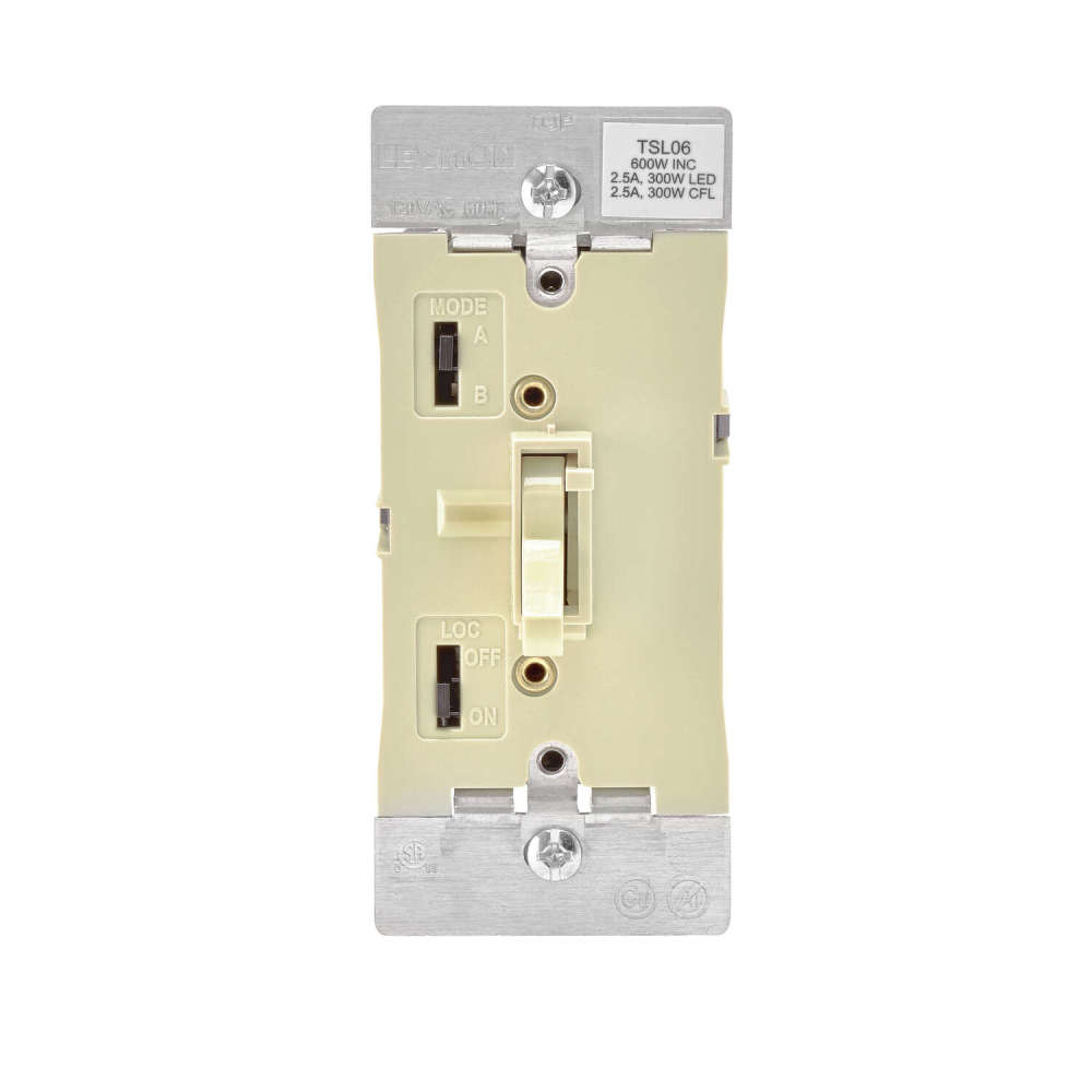 Leviton 600W Ivory Toggle Slide Universal Dimmer Switch - Ascmtools