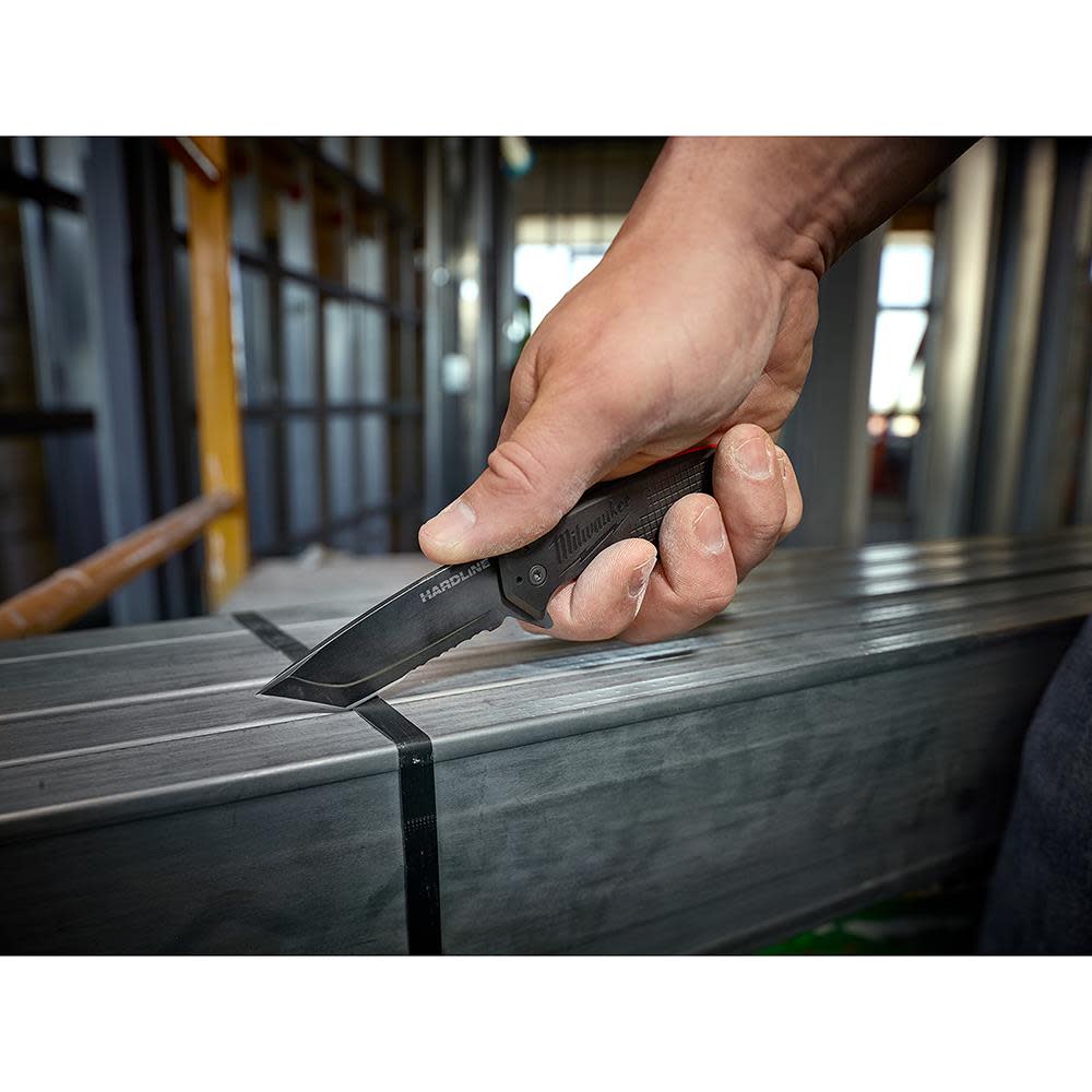 Milwaukee 3 in. HARDLINE Serrated Tanto Blade Pocket Knife - Ascmtools