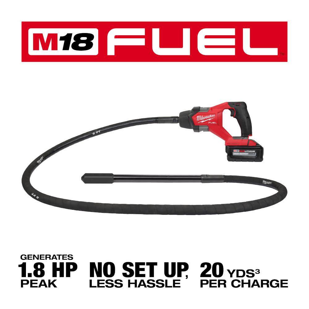 Milwaukee M18 FUEL 8′ Concrete Pencil Vibrator Kit - Ascmtools