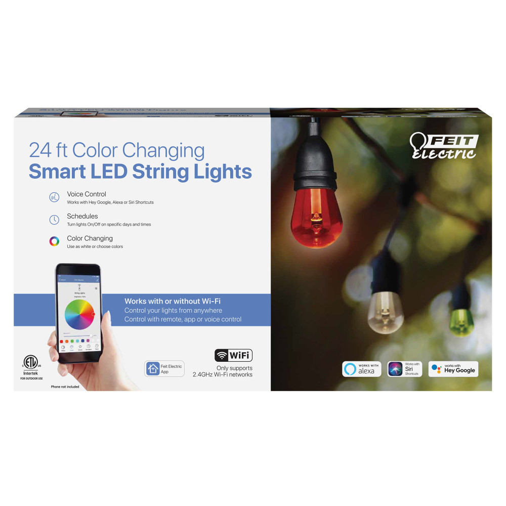 Feit Electric 24′ 120V 18.5W 4-Pin Smart WiFi LED String Light - Ascmtools