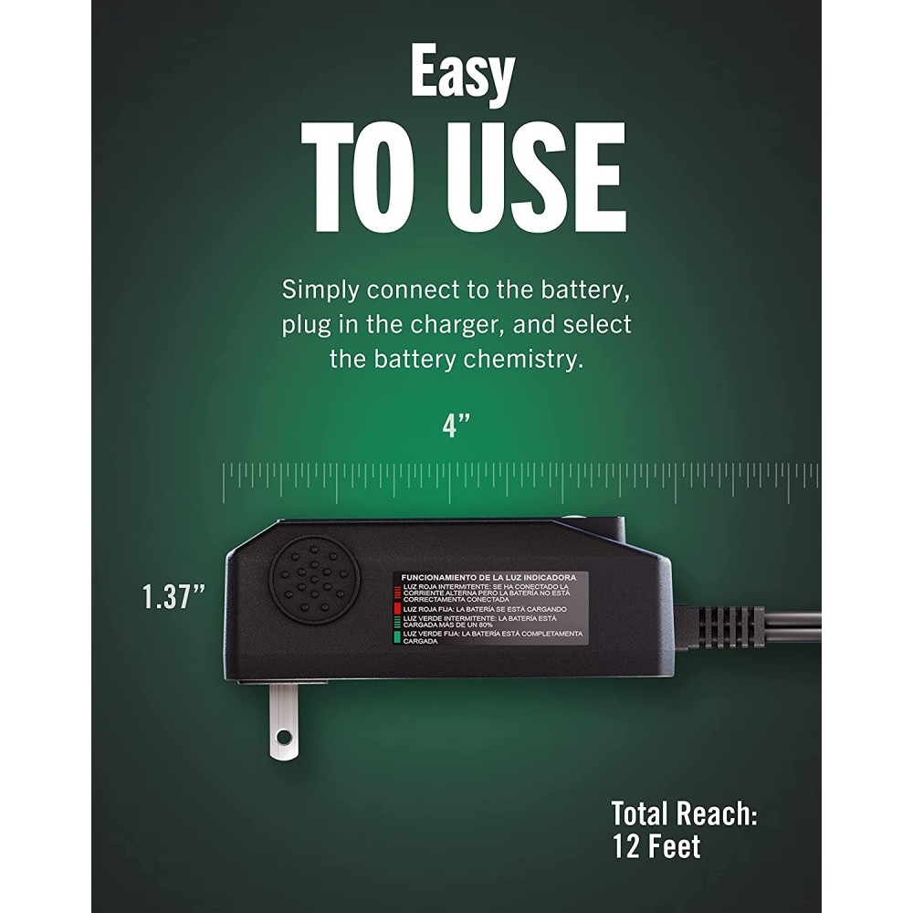Battery Tender Lead Acid/Lithium Selectable Battery Charger 12V 800mA - Ascmtools