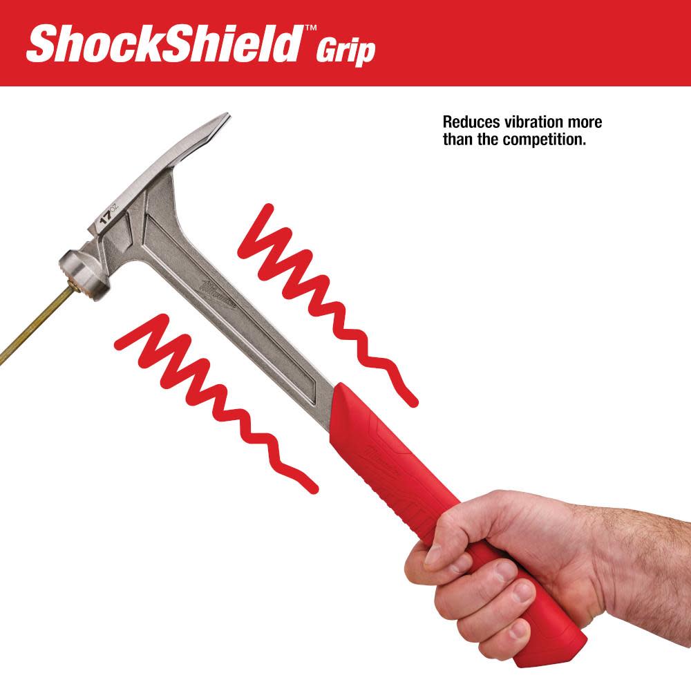 Milwaukee 17 oz Milled Face Framing Hammer - Ascmtools