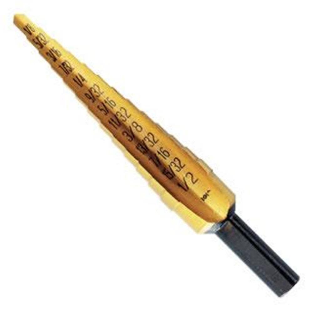Irwin #1T Step Drill 1/8 In. to 1/2 In. TiN 13 Sizes - Ascmtools