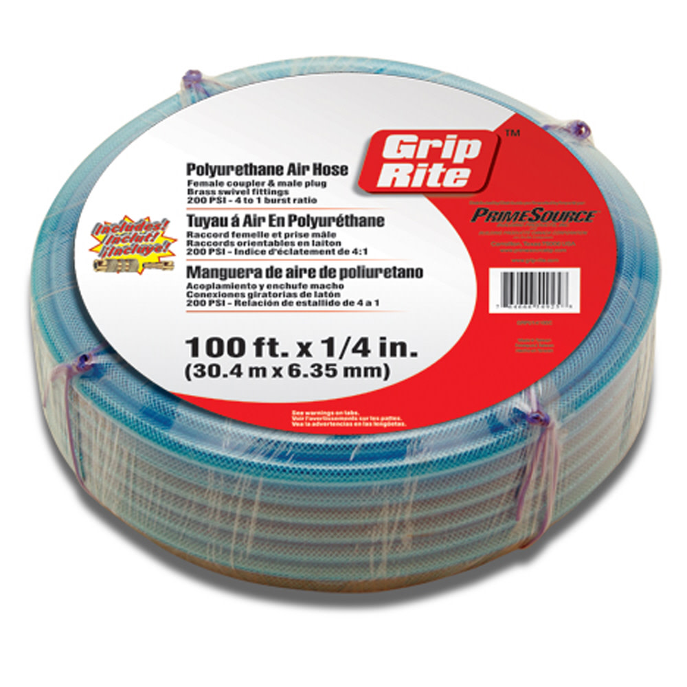 Grip Rite 1/4″ X 100 ft air hose with fittings - Ascmtools