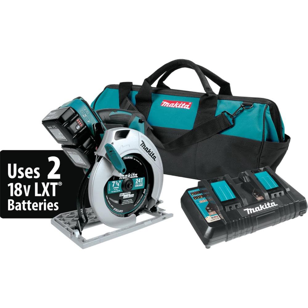 Makita 18V X2 LXT Lithium-Ion (36V) Cordless 7-1/4 In. Circular Saw Kit (5.0Ah) - Ascmtools