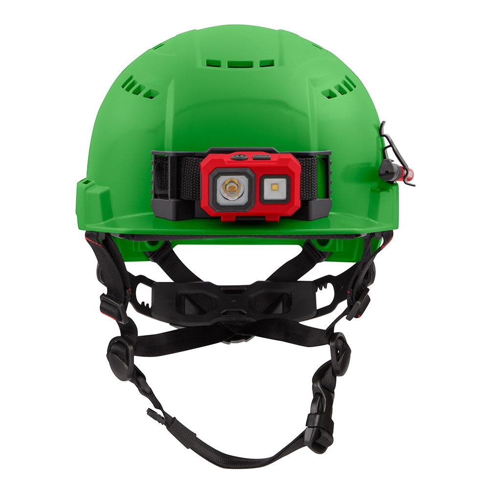 Milwaukee Green Front Brim Vented Helmet with BOLT Class C - Ascmtools