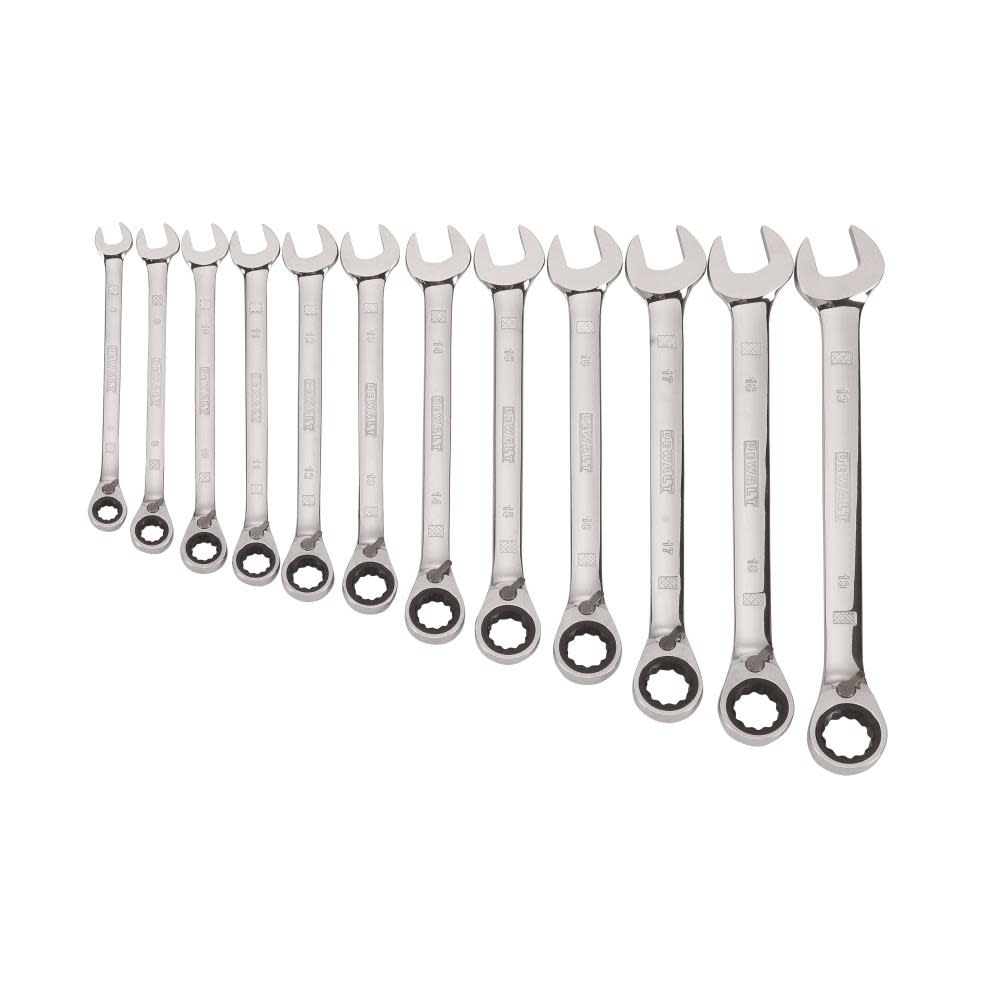 DEWALT 12 Piece Ratcheting Metric Wrench Set - Ascmtools
