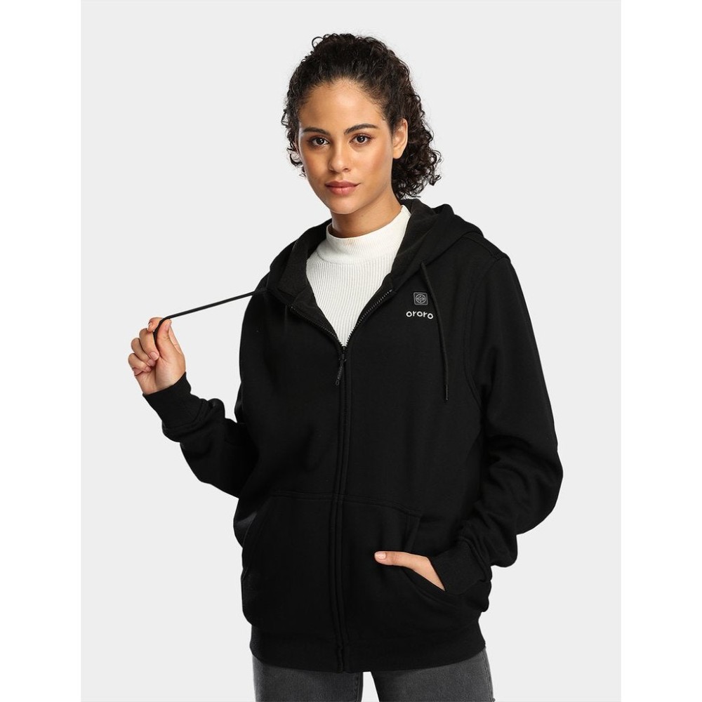 ORORO Unisex Black Heated Fleece Hoodie Kit Small - Ascmtools