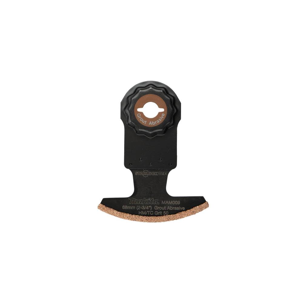Makita StarlockMax Oscillating Multi Tool 2 3/4″ Hard Metal with Tungsten Carbide 50 Grit Grout and Abrasive Segmented Saw Blade - Ascmtools