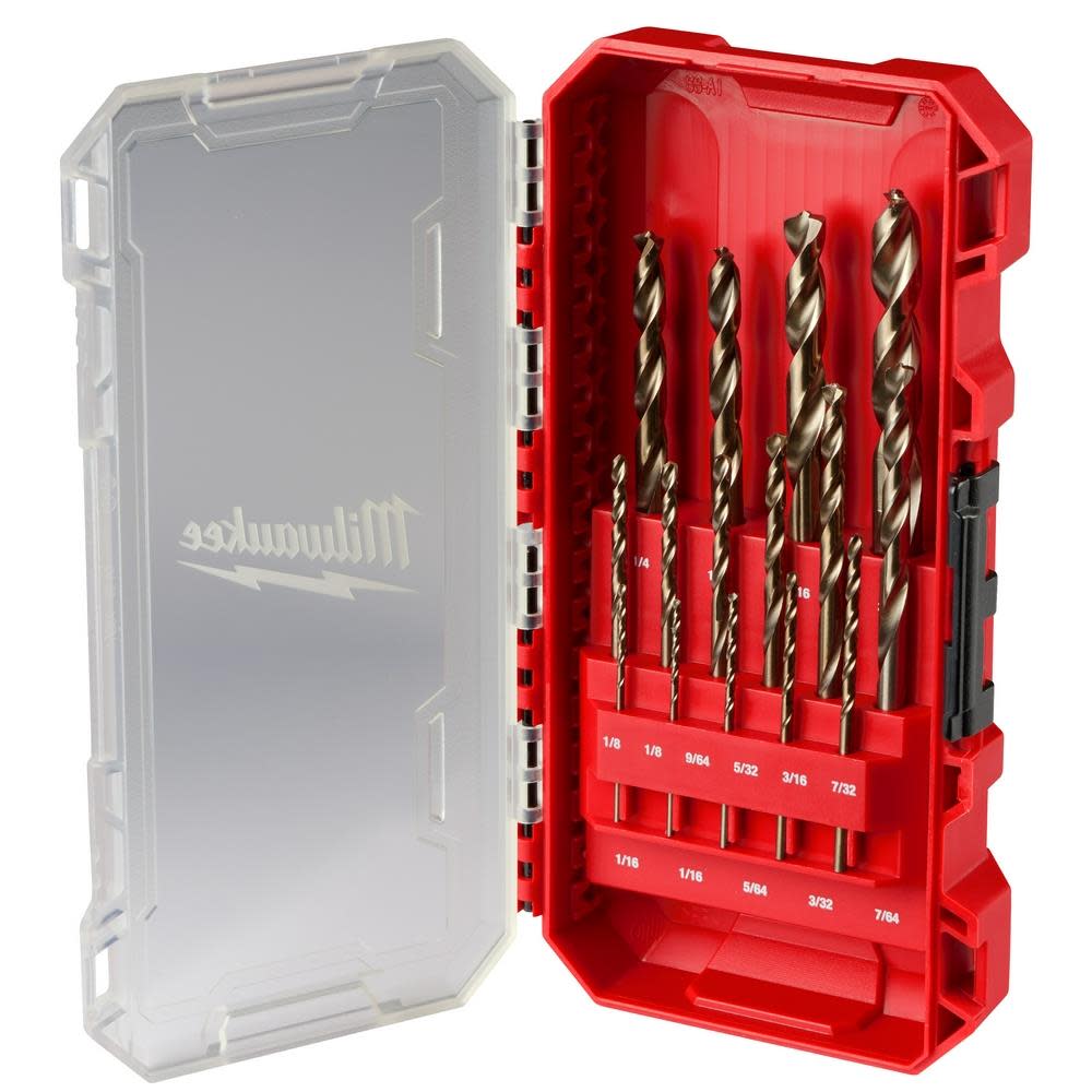 Milwaukee RED HELIX Cobalt Drill Bit Set 15pc - Ascmtools