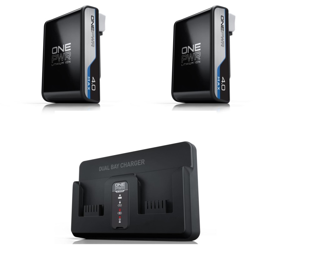 Hoover Residential Vacuum ONEPWR 4Ah Battery 2pk & Dual Bay Charger Bundle - Ascmtools
