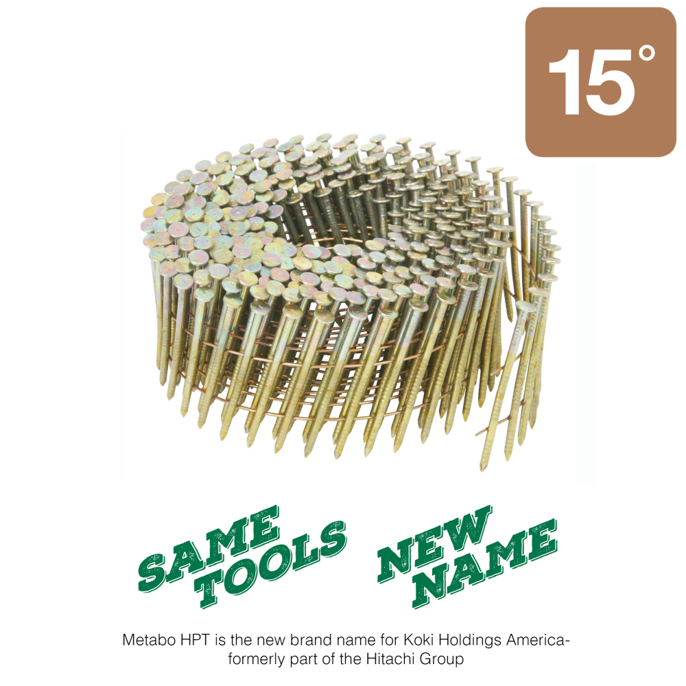 Metabo HPT Siding Nails 2 1/4″ Ring Shank Electro Galvanized Wire Coil 3600qty - Ascmtools