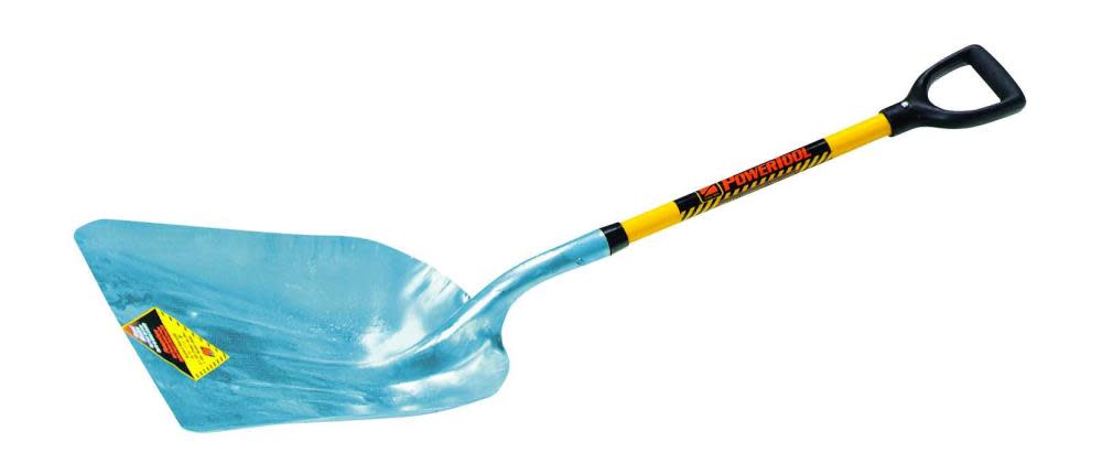 Structron Grain Scoop #12 Aluminum Head Yellow Fiberglass Handle Poly D-Grip - Ascmtools