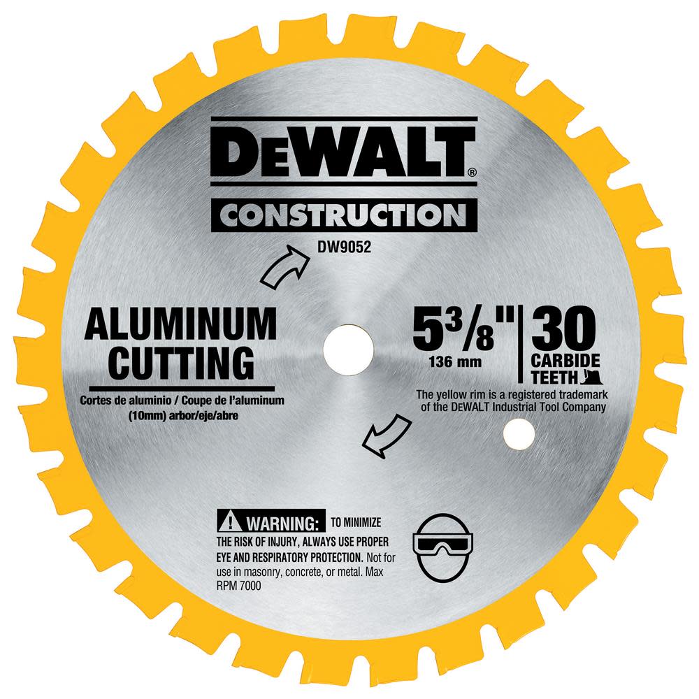 DEWALT 5-3/8 In. 30T Aluminum Cutting Blade with 20mm Arbor - Ascmtools