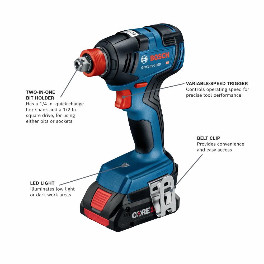 Bosch 18V 4 Tool Combo Kit - Ascmtools
