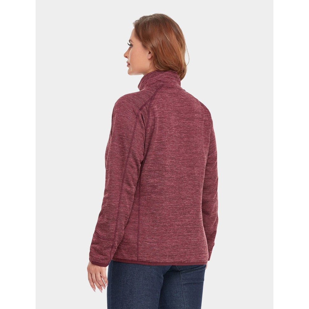 ORORO Womens Maroon Heated Fleece Jacket Kit Large - Ascmtools