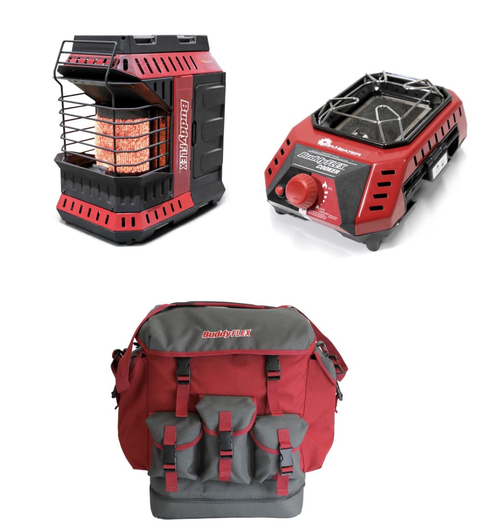 Mr Heater Buddy FLEX Heater Refurbished with Cooker & Gear Bag Bundle - Ascmtools