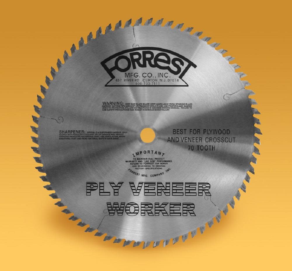 Forrest Ply Veneer 10In x 70T Blade - Ascmtools