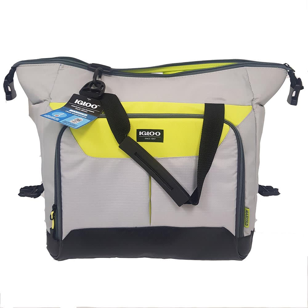 Igloo Trek Snapdown Insulated Bag Ash Gray & Acid Green 36qt - Ascmtools