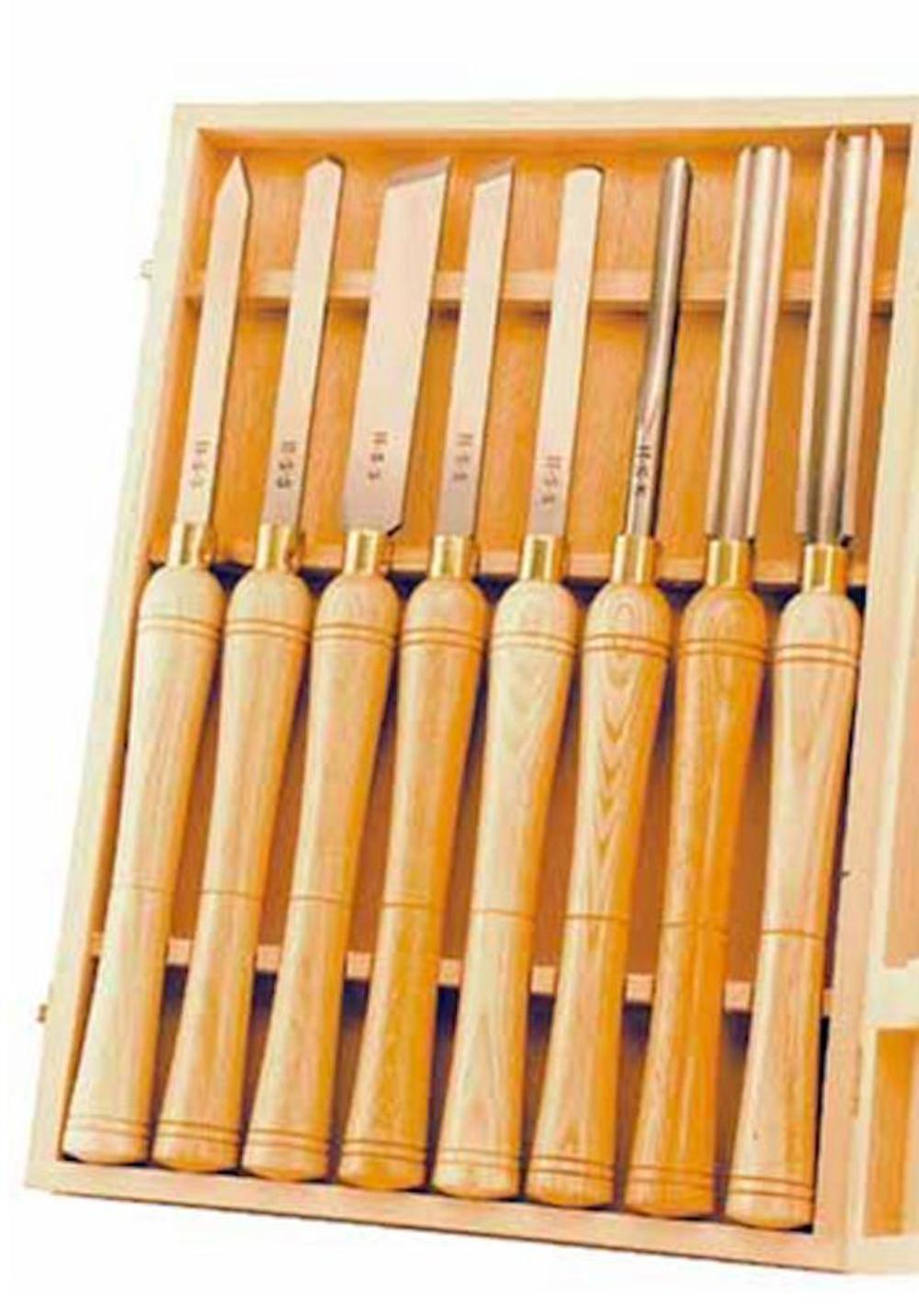 PSI Woodworking Products Wood Lathe Chisel 8pc Set - Ascmtools