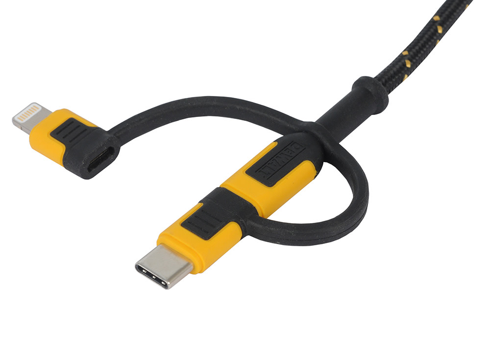 DEWALT Phone Charger Lightning USB-C Micro USB Reinforced Cable - Ascmtools