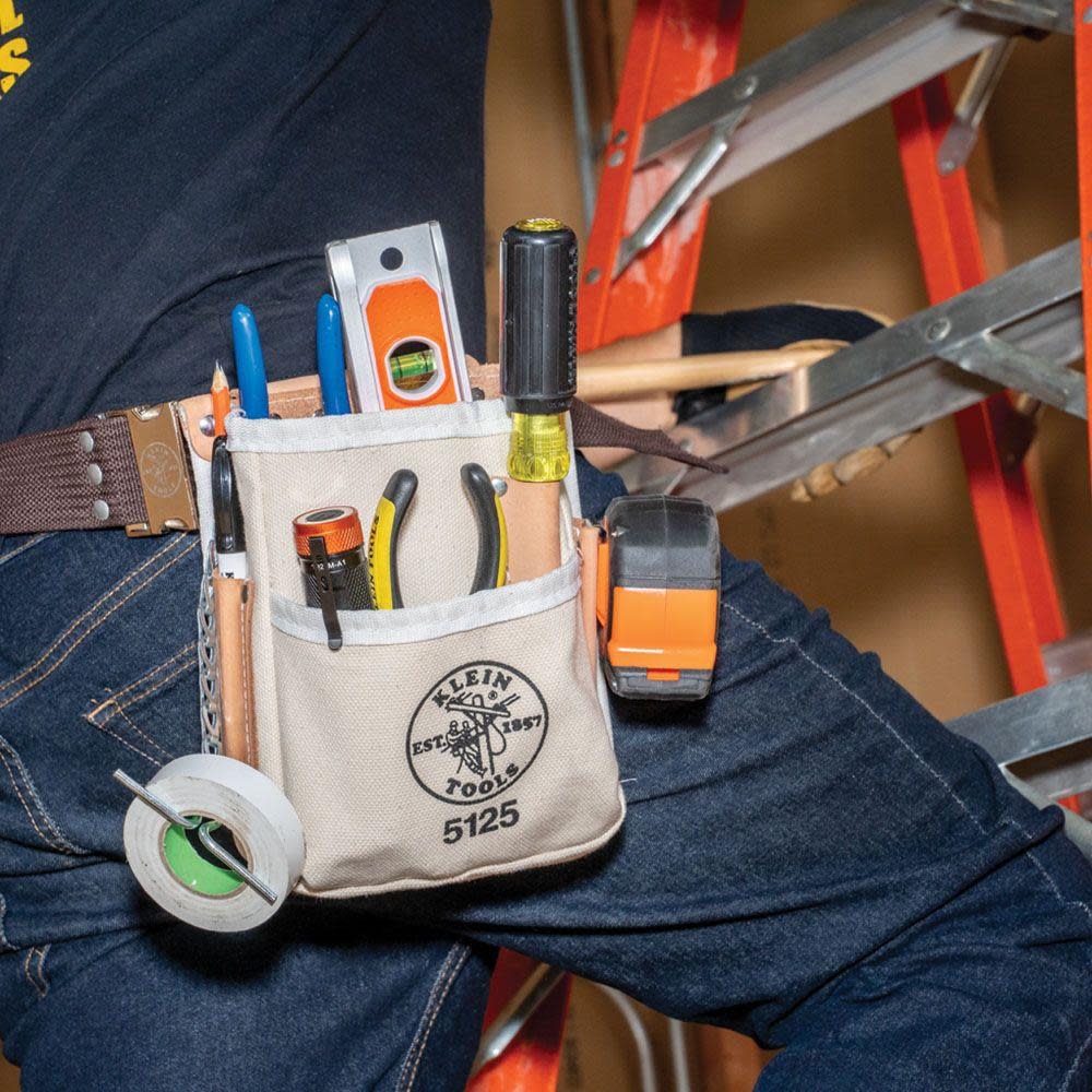 Klein Tools 5 Pocket Tool Pouch Canvas - Ascmtools