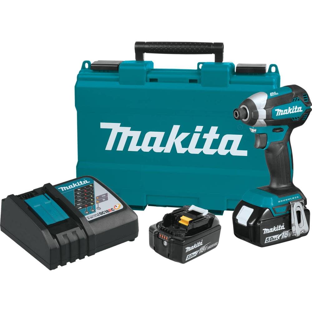 Makita 18V LXT Lithium-Ion Brushless Cordless Impact Driver Kit (5.0Ah) - Ascmtools