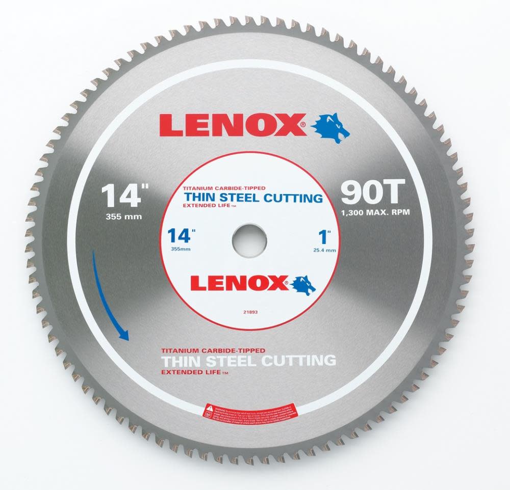 Lenox 14 In. 90 TPI Thin Steel Cutting Circular Saw Blade - Ascmtools