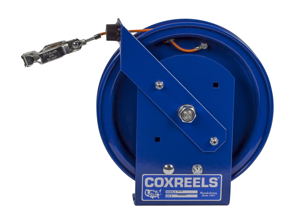 Coxreels Spring Rewind Static Discharge Cable Reel 75′ Cable - Ascmtools