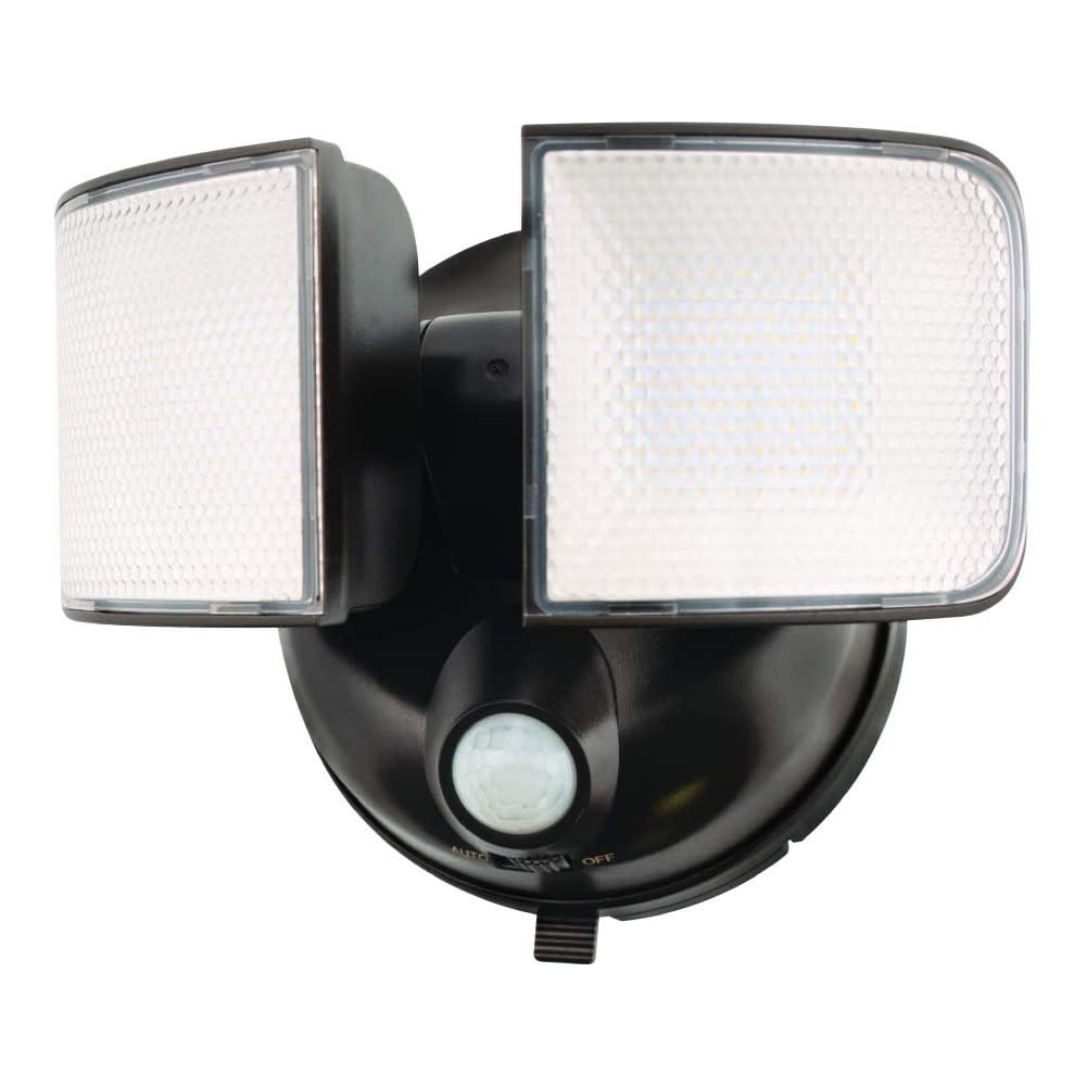 Halo 2 Head Floodlight Bronze 70W 1000 Lumen LED Motion Sensing - Ascmtools