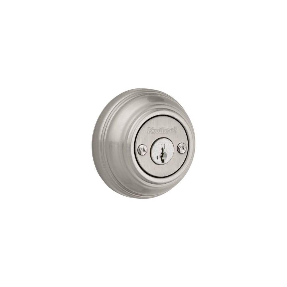 Kwikset SmartKey Door Deadbolt Satin Nickel Double Cylinder Round - Ascmtools