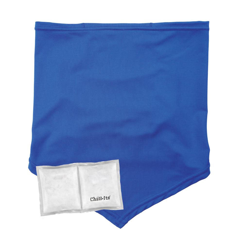 Ergodyne Chill Its 6482 Cooling Neck Gaiter Bandana with Pocket Blue & Ice Packs - Ascmtools