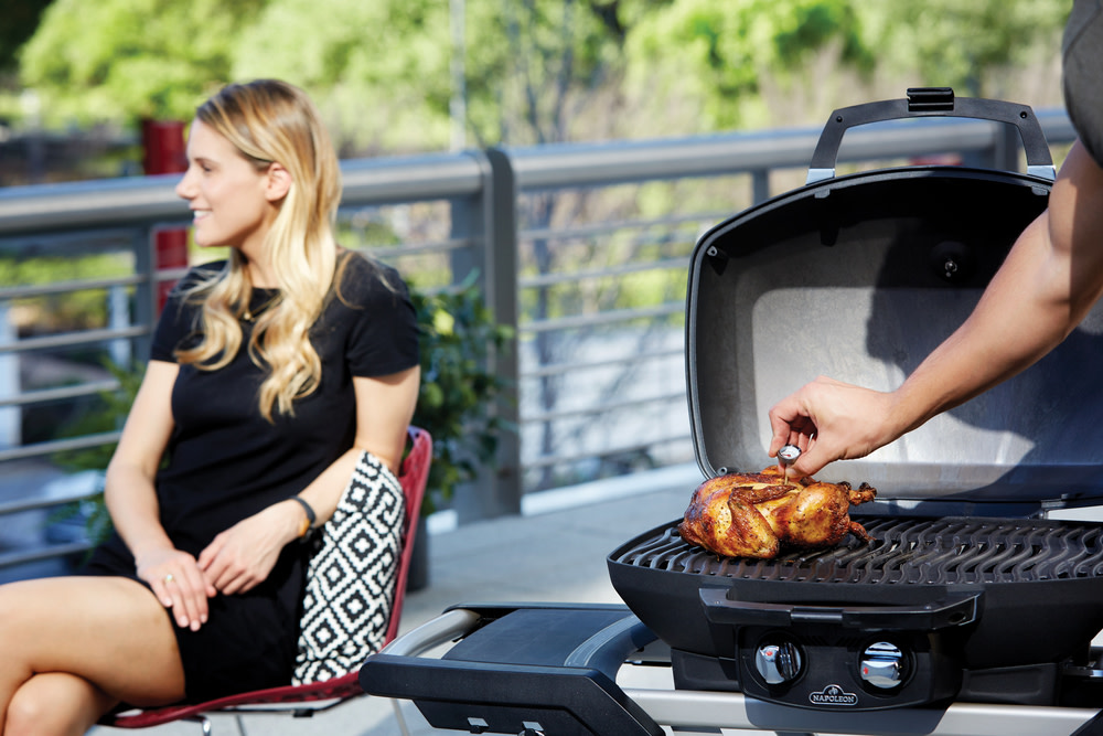 Napoleon TravelQ PRO285X Portable Propane Gas Grill with Scissor Cart Black - Ascmtools