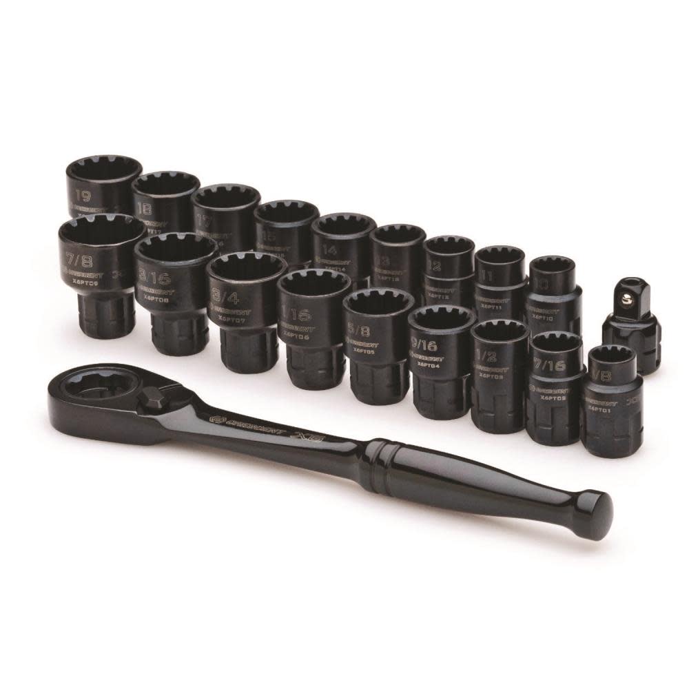 Crescent 20 Pc. 3/8″ Drive Pass-Thru X6 Standard Spline Mechanics Tool Set - Ascmtools
