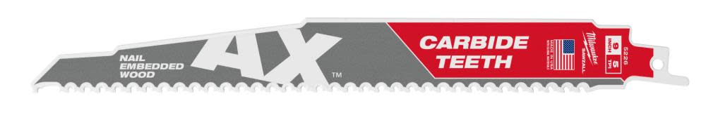 Milwaukee 9″5 TPI The AX(TM) with Carbide Teeth SAWZALL(R) Blade 25PK - Ascmtools