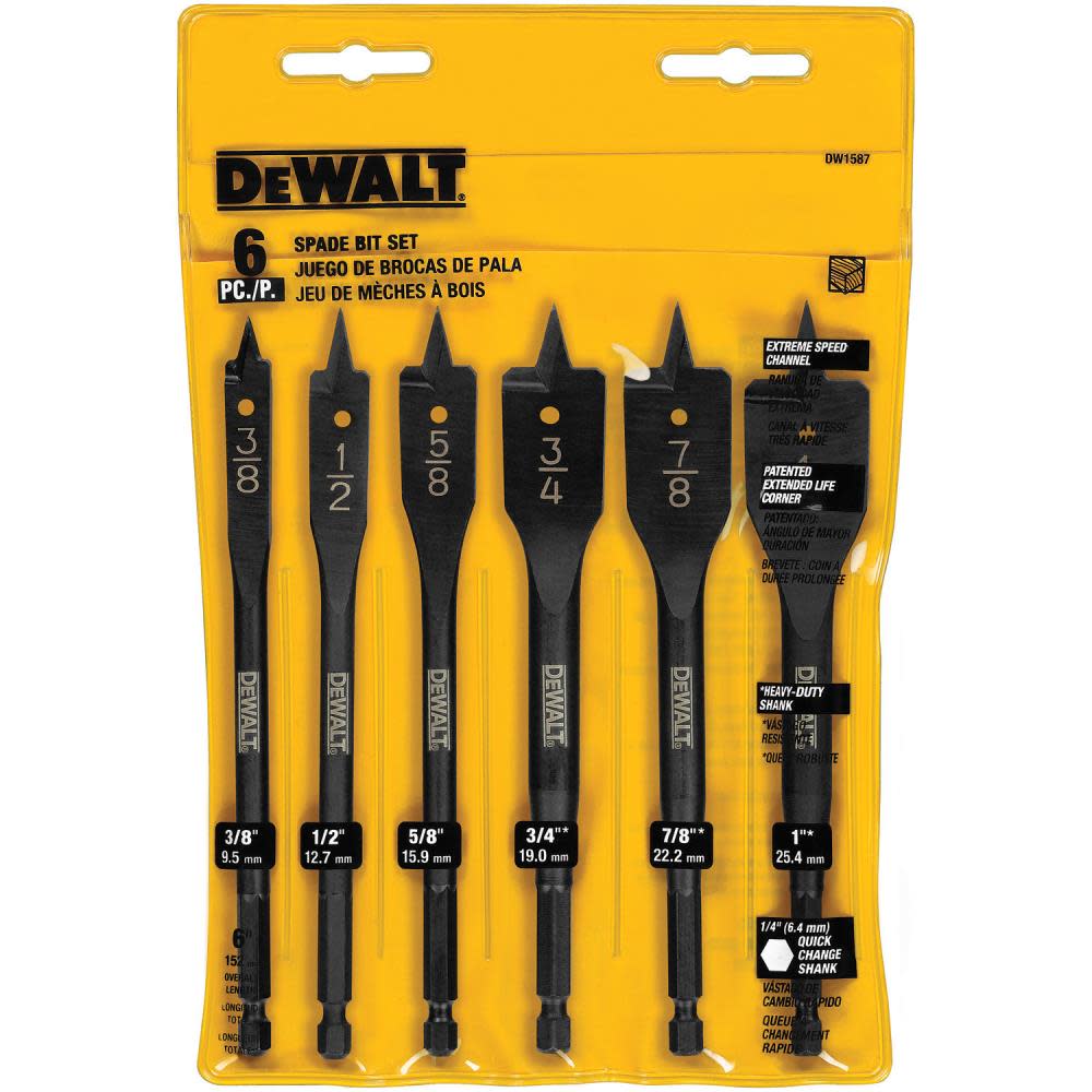 DEWALT 6-Piece Wood Boring Bit Set - Ascmtools