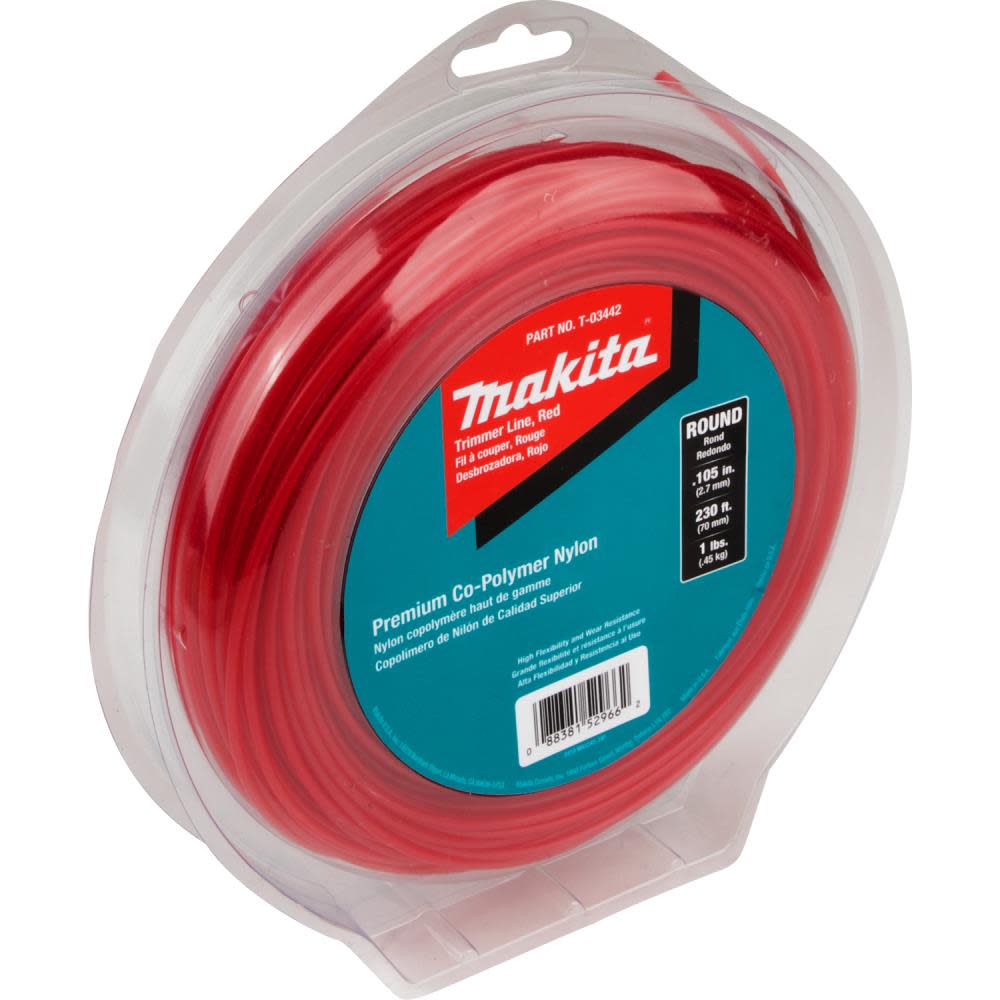 Makita Round Trimmer Line 0.105 Red 230 1 lbs. - Ascmtools