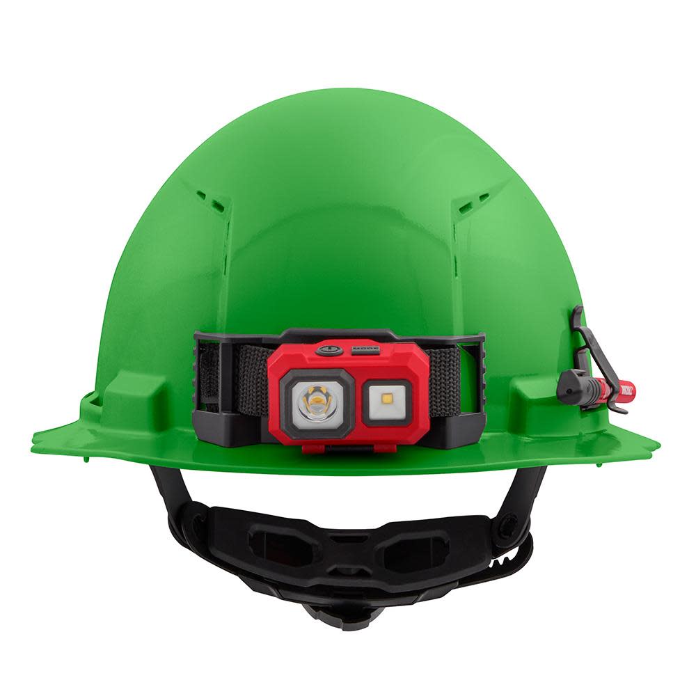 Milwaukee Green Full Brim Vented Hard Hat with 6pt Ratcheting Suspension Type 1 Class C - Ascmtools