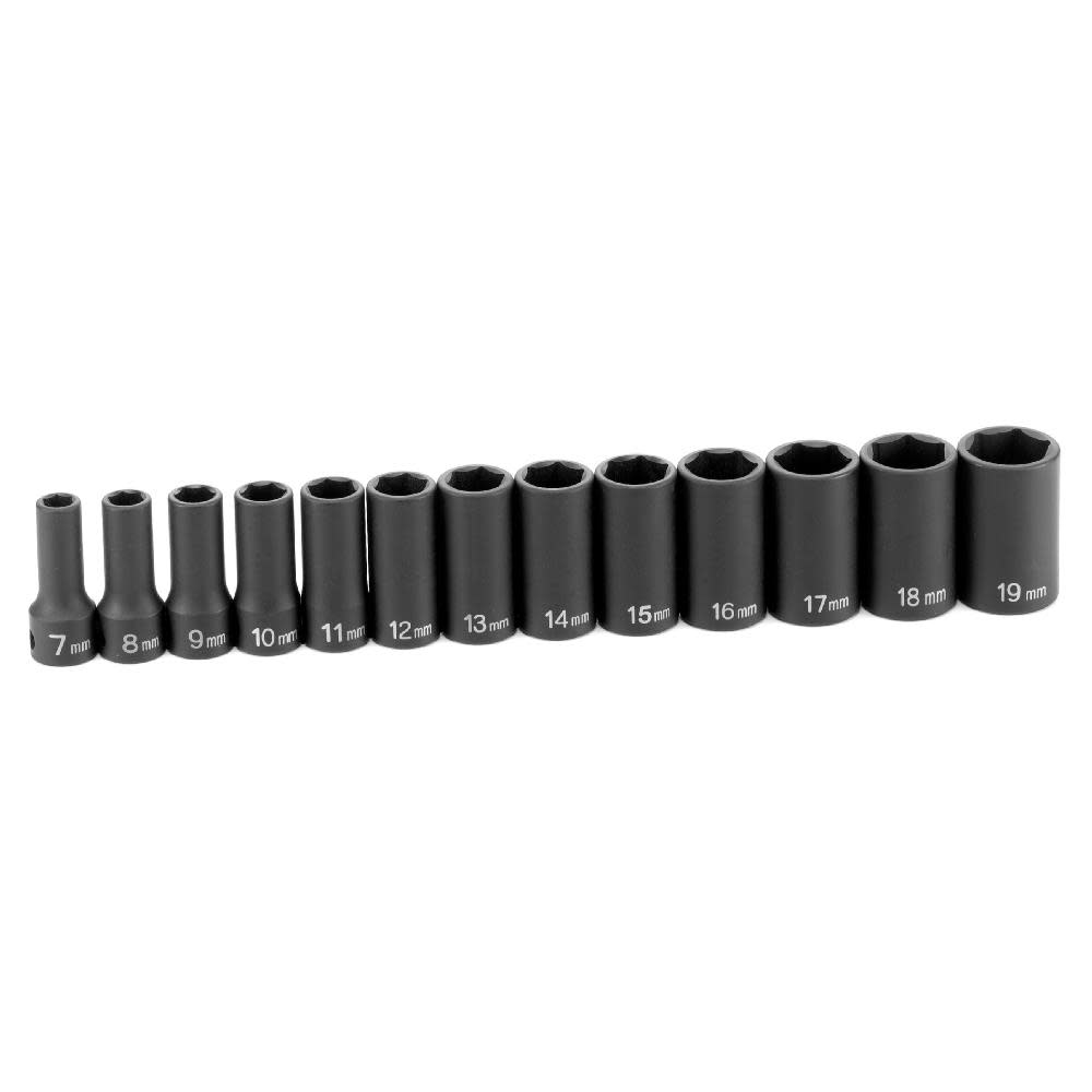 Grey Pneumatic 3/8″ Drive 13 Piece Semi-Deep Metric Set - Ascmtools
