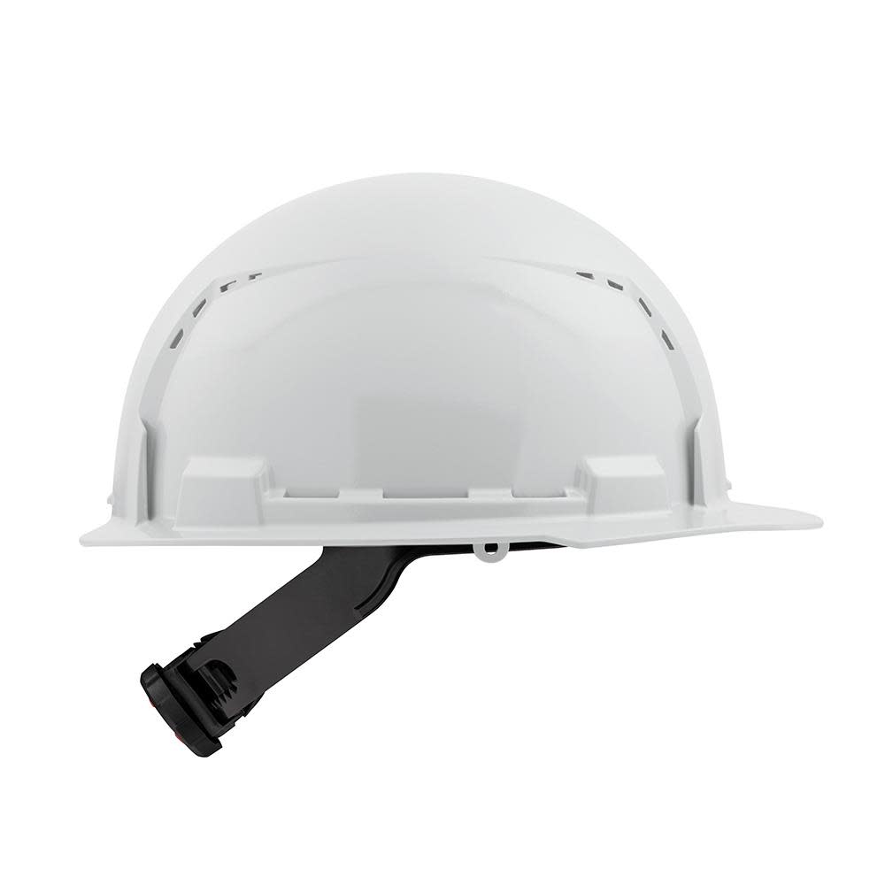 Milwaukee White Front Brim Vented Hard Hat with 4pt Ratcheting Suspension Type 1 Class C - Ascmtools