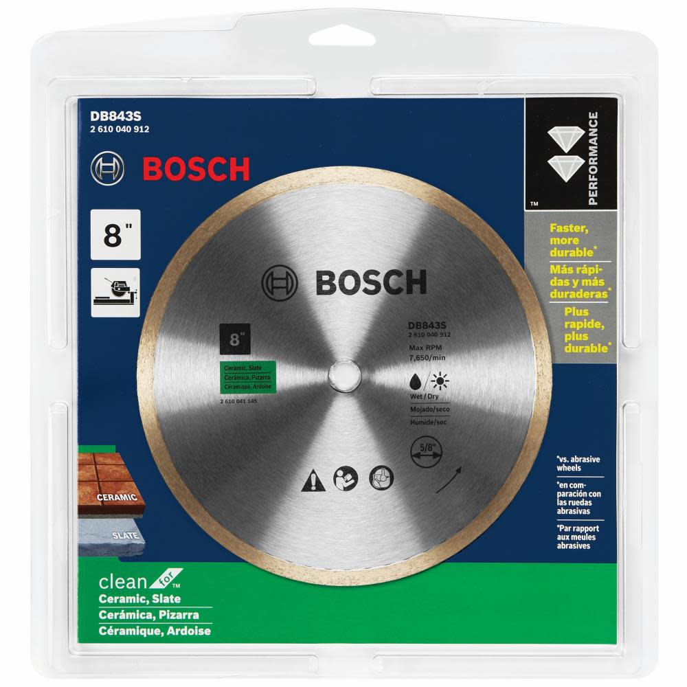 Bosch 8″ Standard Continuous Rim Diamond Blade for Clean Cuts - Ascmtools