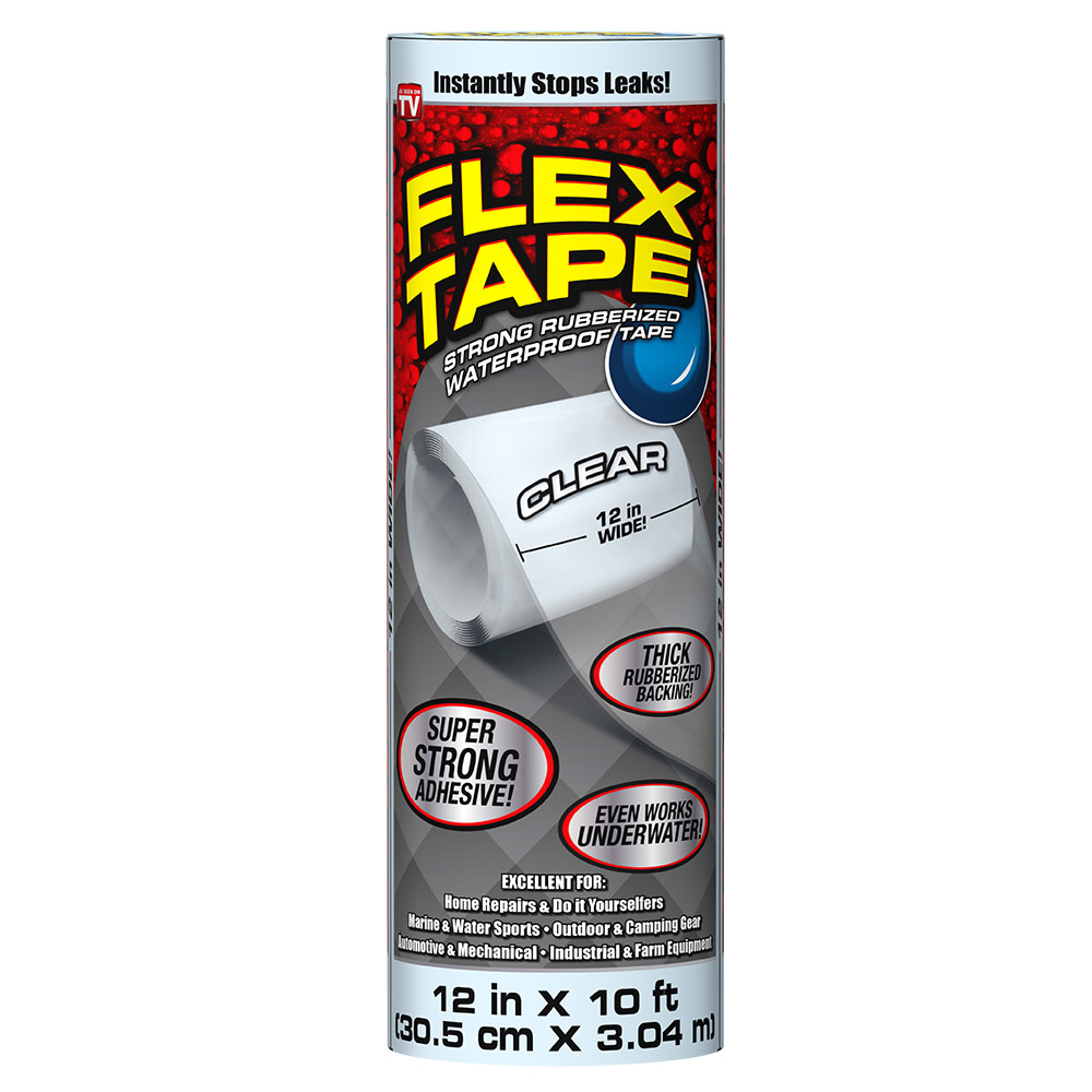 Flex Seal Flex Tape Rubberized Waterproof Tape 12 In. x 10 ft. – Clear - Ascmtools